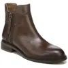 Franco Sarto Halford Womens Leather Block Heel Ankle Boots In Brown