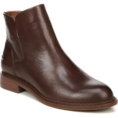 Franco Sarto Happily Womens Leather Solid Ankle Boots In Brown
