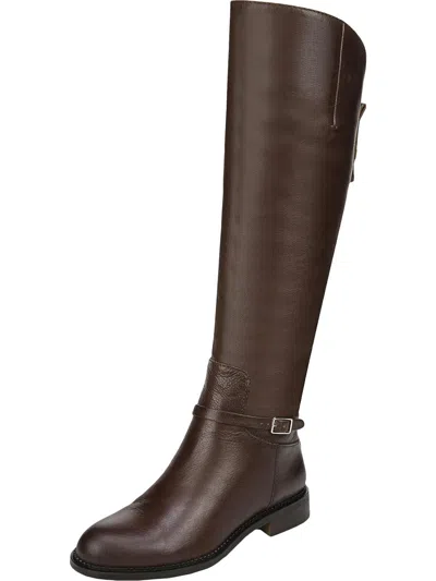 Franco Sarto Haylie Womens Leather Knee High Riding Boots In Brown