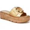 Franco Sarto Hoda Platform Wedge Slide Sandal In Gold