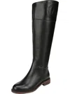 Franco Sarto Hudson Womens Leather Wide Calf Riding Boots In Black