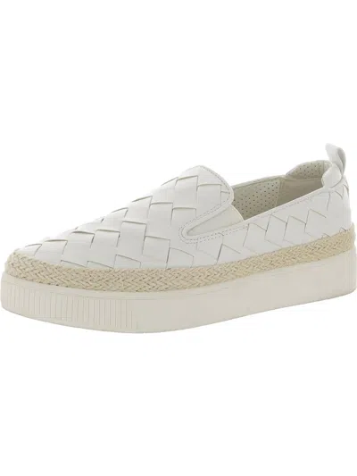 Franco Sarto Hydee Womens Faux Leather Woven Casual And Fashion Sneakers In White