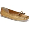 Franco Sarto Imara Square Toe Ballet Flat In Gold Faux Leather
