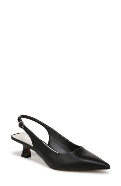 Franco Sarto Jaden Pointed Toe Slingback Pump In Black Faux Leather