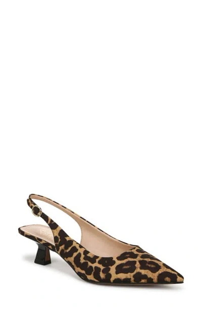 Franco Sarto Jaden Pointed Toe Slingback Pump In Leopard Print Fabric