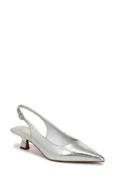 Franco Sarto Jaden Pointed Toe Slingback Pump In Silver Faux Leather