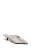 Franco Sarto Jayda Kitten Heel Mule In Grey Snake Print Faux Leather
