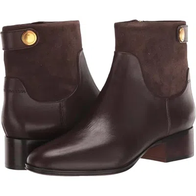 Franco Sarto Jessica Boots Women Brown Leather Almond Toe Ankle Bootie Lion158