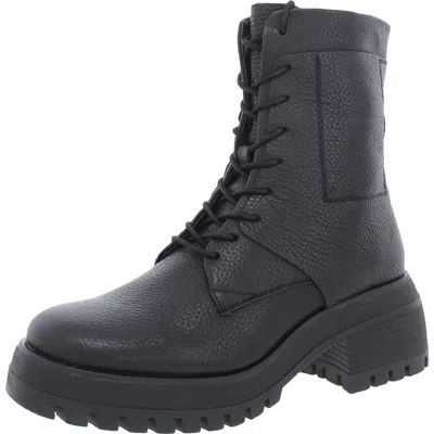 Franco Sarto Jetson Womens Leather Lugged Sole Ankle Boots In Black