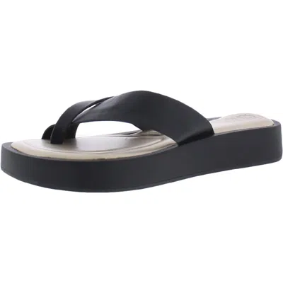 Franco Sarto Jonas Womens Toe Loop Comfort Wedge Sandals In Black