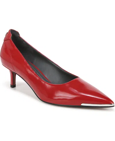 Franco Sarto Kalsa Pointed Toe Dress Pumps In Crimson Red Faux Leather