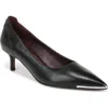 Franco Sarto Kalsa Womens Leather Pointed Toe Pumps In Black Leather