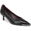 Franco Sarto Kalsa Womens Leather Pointed Toe Pumps In Black Leather