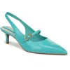Franco Sarto Khloe Pointed Toe Kitten Heel Pump In Green