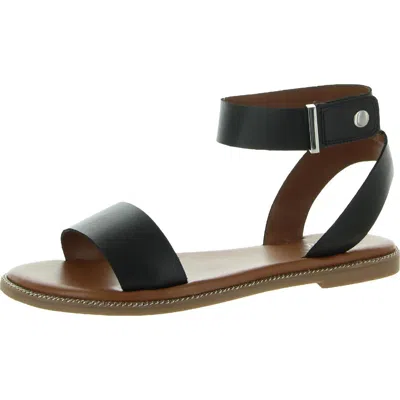 Franco Sarto Kimbra Womens Chain Ankle Strap Flat Sandals In Black