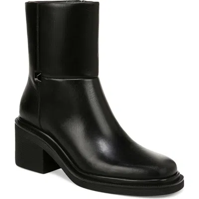 Franco Sarto Kyra Block Heel Bootie In Black Leather