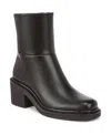Franco Sarto Kyra Block Heel Bootie In Dark Hickory Brown Leather