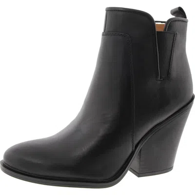FRANCO SARTO L-GAMBLE WOMENS BLOCK HEEL LEATHER BOOTIES