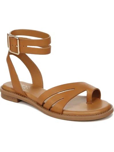 Franco Sarto L-greene Womens Strappy Synthetic Gladiator Sandals In Tan Leather