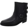 Franco Sarto L-prina Womens Buckle Leather Ankle Boots In Black