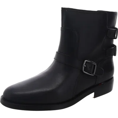 Franco Sarto L-prina Womens Buckle Leather Ankle Boots In Black
