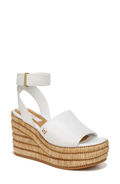 Franco Sarto L-toni Wedge Platform Sandal In White Leather