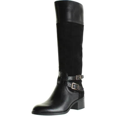 Franco Sarto Lapis Womens Leather Belted Knee-high Boots In Black