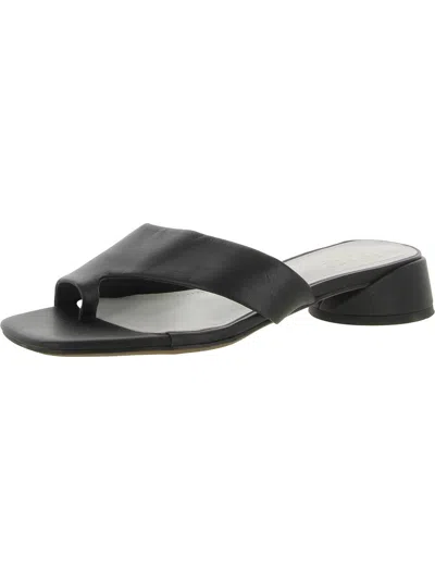 Franco Sarto Leria Womens Leather Slip On Slide Sandals In Black
