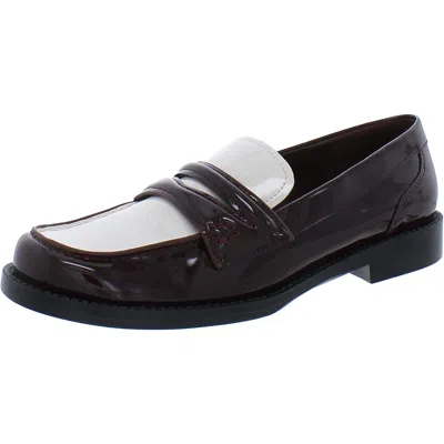 Franco Sarto Lillian Womens Patent Slip On Loafers In Brown