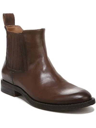 Franco Sarto Linc Womens Leather Ankle Chelsea Boots In Dark Brown Leather