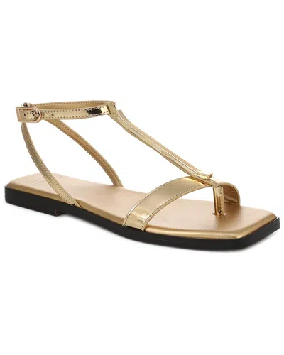 Franco Sarto Logan Leather Thong In Gold