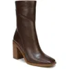 Franco Sarto Stevie Womens Zipper Square Toe Booties In Brown