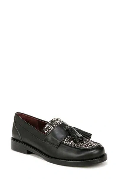 Franco Sarto Lucia Loafer In Black Leather,tweed