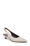 Franco Sarto Marlow Slingback Kitten Heel Pump In Chalk White Leather