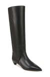Franco Sarto Martin Womens Zipper Leather Knee-high Boots In Black
