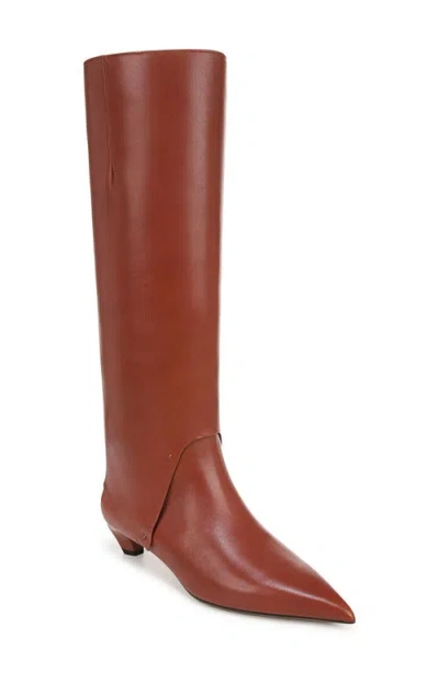 Franco Sarto Martin Pointed Toe Knee High Boot In Acorn Brown Leather