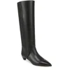Franco Sarto Martin Womens Zipper Leather Knee-high Boots In Black