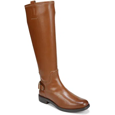 Franco Sarto Merina Womens Buckle Embossed Knee-high Boots In Brown