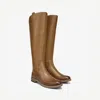 Franco Sarto Meyer Boots Women's Us 6 Brown Leather Almond Toe Knee High Zpo3534