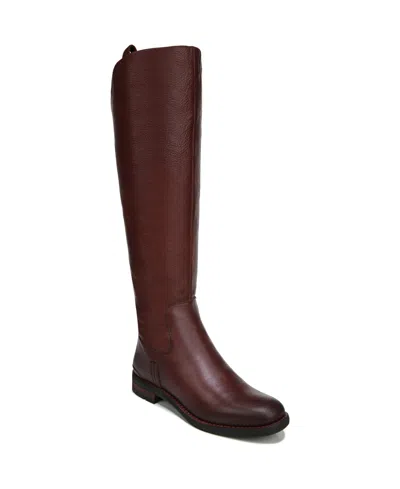 Franco Sarto Meyer Knee High Riding Boots In Dark Brown Leather