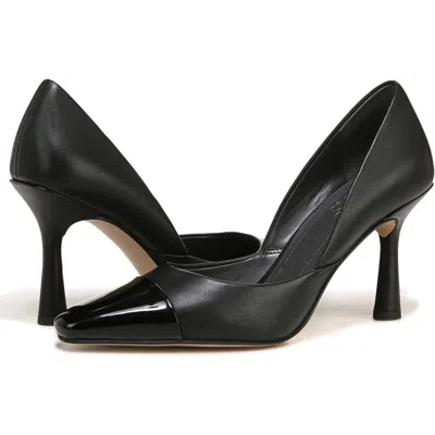 Franco Sarto Mila Womens Cushioned Footbed Almond Toe Pumps In Black