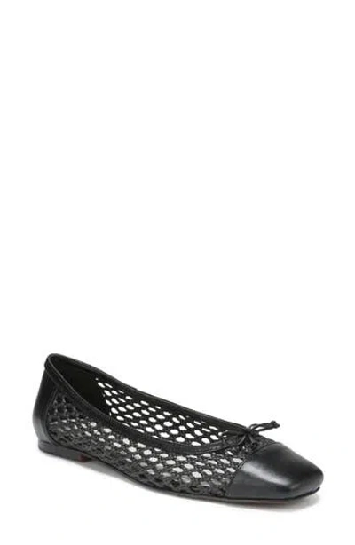 Franco Sarto Myra Cap Toe Woven Flat In Black