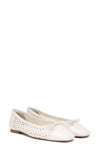 Franco Sarto Myra Cap Toe Woven Flat In White