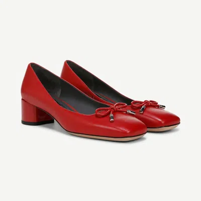 Franco Sarto Natalia I9118l4600 Women's 9 Red Slip-on Block Heels Pump Rhs3819
