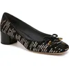 Franco Sarto Natalia 2 Womens Bow Tweed Block Heels In Black Multi