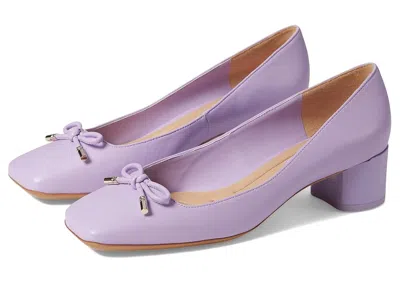 Franco Sarto Natalia Square Toe Block Heel Pumps With Bow High In Purple