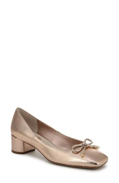 Franco Sarto Natalia Square Toe Pump In Rose Gold Faux Leather