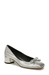 Franco Sarto Natalia Square Toe Pump In Silver Metallic Faux Leather