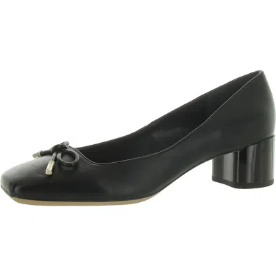 Franco Sarto Natalia Womens Bow Leather Pumps In Black