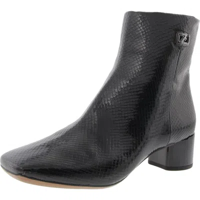 Franco Sarto Noah Womens Faux Leather Block Heel Booties In Black
